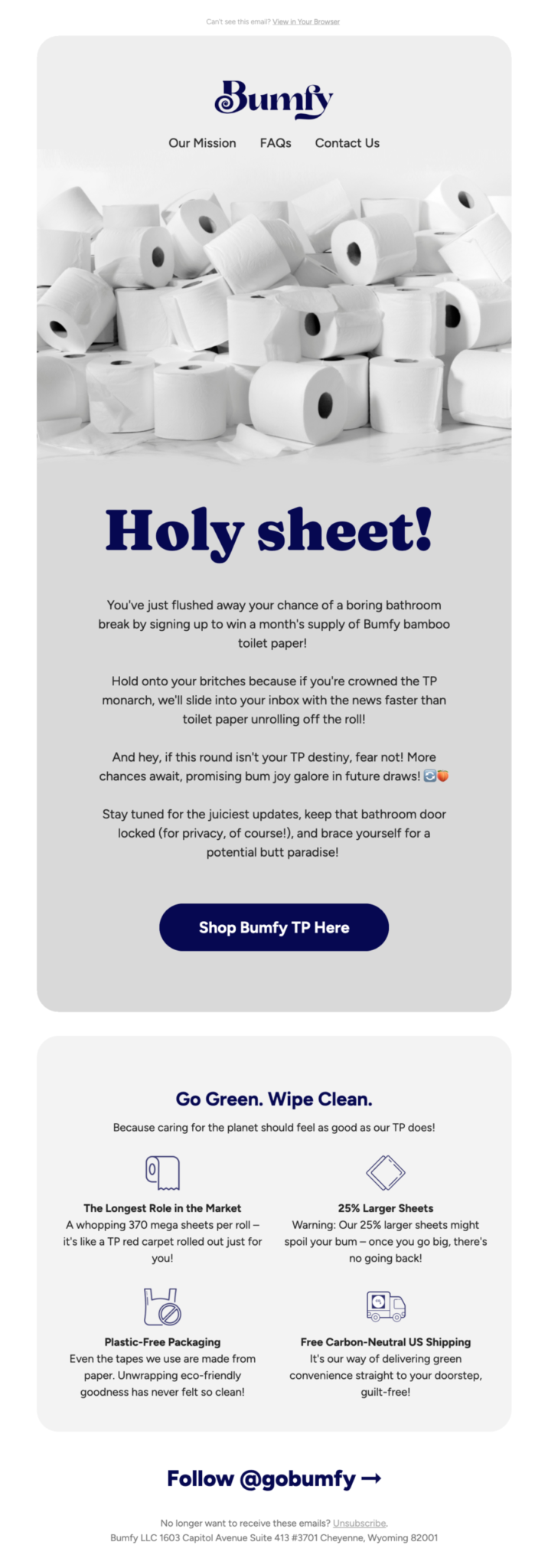 sample email bumfy