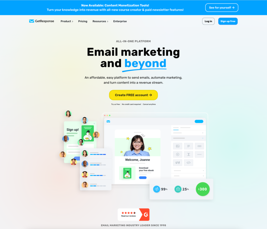 GetResponse - Top Email Marketing Platforms for Small Business